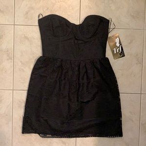 Black lace mini dress size medium